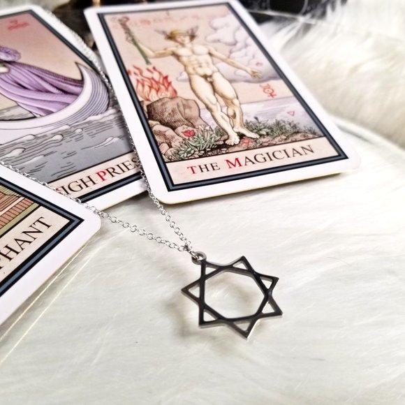 Silver Star of Babalon Thelema Magick Necklace - Picture 1 of 7